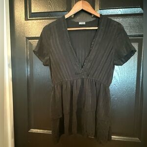 Daytrip Black V-Neck Blouse